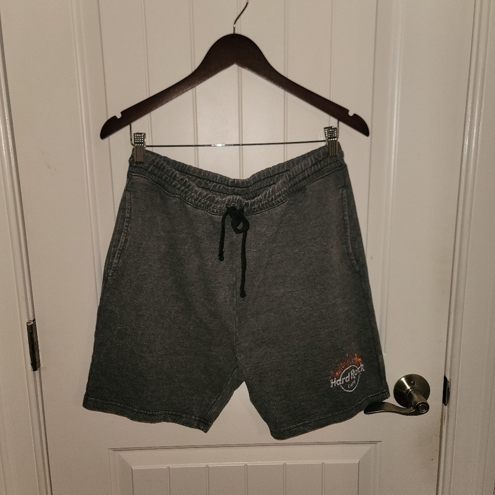 NWT Hard Rock CafeX Pac Sun Casual Pull-Up Cotton Shorts Grey Mens Small